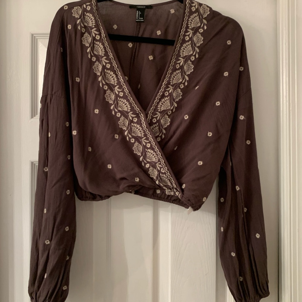 Forever 21 Embroidered Blouse